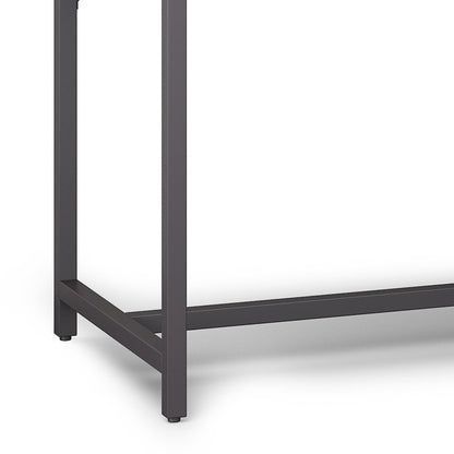 Banting Solid Hardwood Mid Century Wide Desk In Distressed Grey