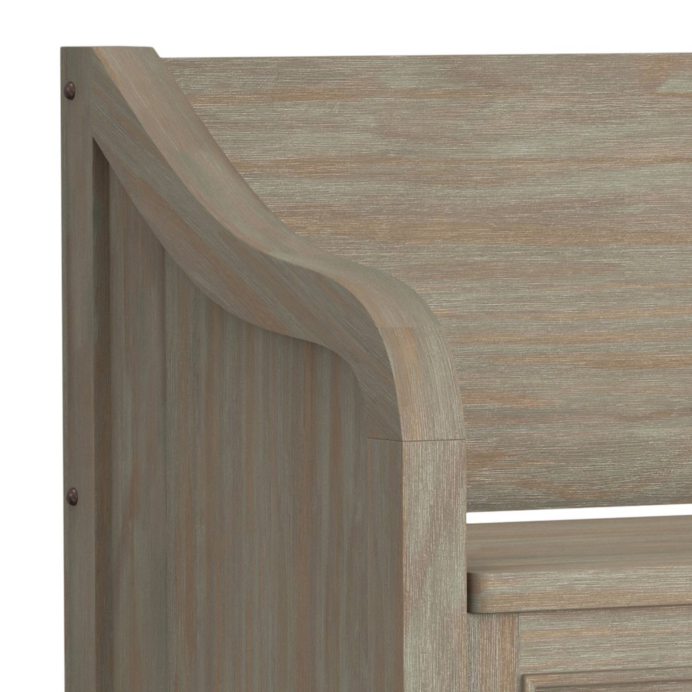 Connaught Solid Wood Entryway Storage Bench In Distressed Grey