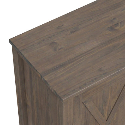 Ela Solid Wood Low Storage Cabinet In Smoky Brown