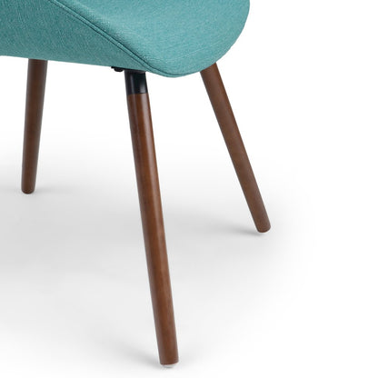 Malden Bentwood Dining Chair In Turquoise Blue Woven Fabric