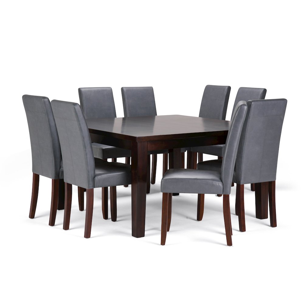 Acadian Solid Hardwood 9 Piece Dining Set In Stone Grey