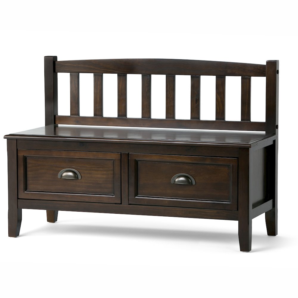 Burlington 42 inch Wide Solid Wood Transitional Entryway Storage Bench