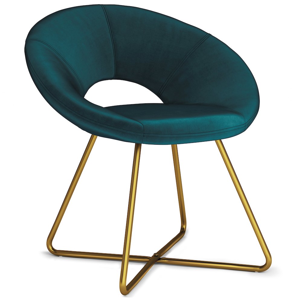 Barrett Accent Chair In Teal Velvet Fabric