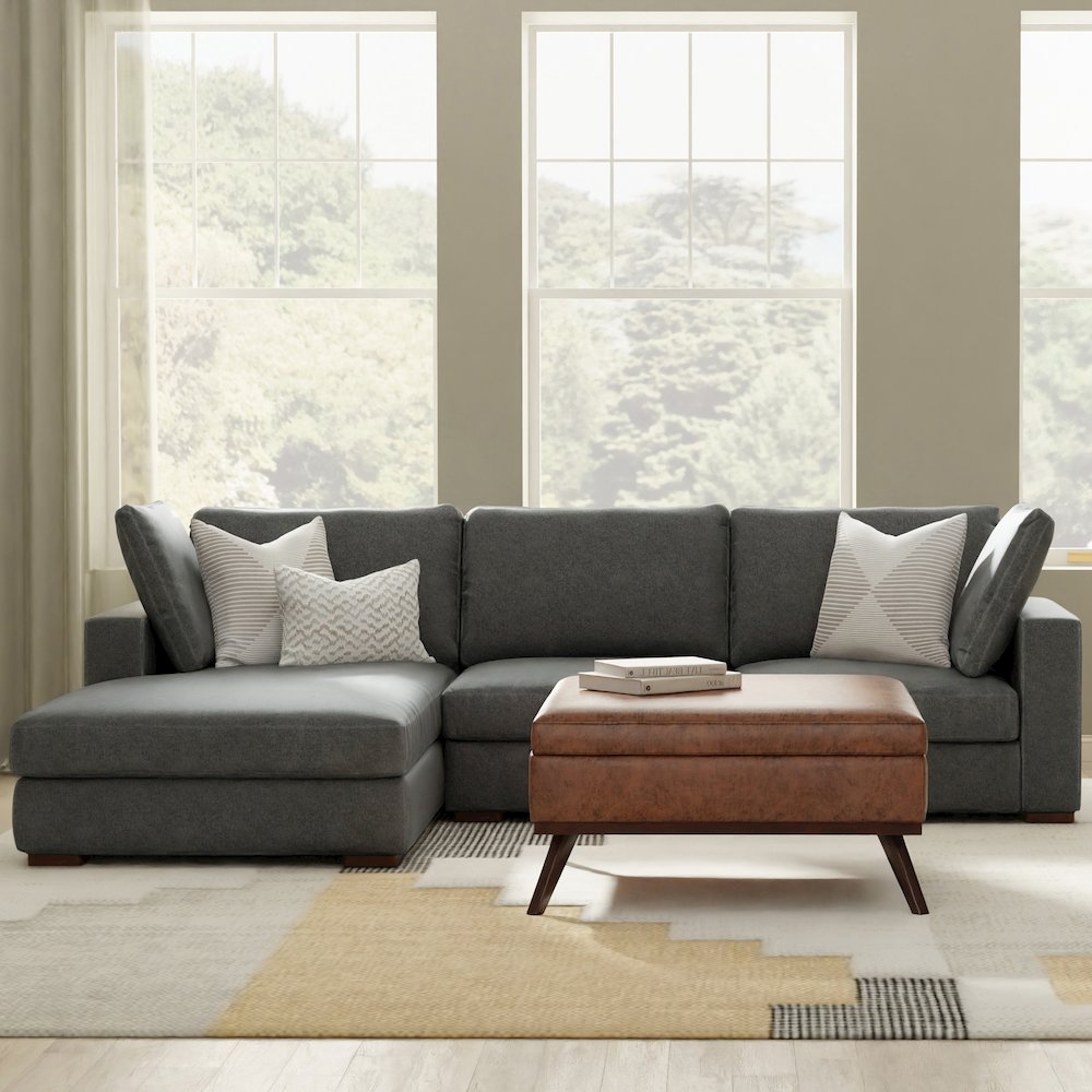 Charlie Left-Facing Sectional In Tightly Woven Performance Fabric