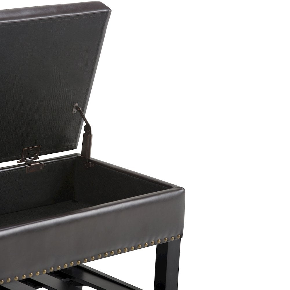 Lomond Solid Wood Storage Ottoman Bench In Tanners Brown