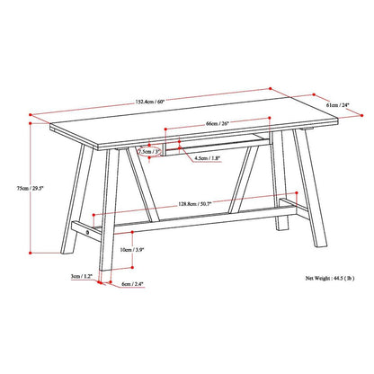Dylan Solid Wood Desk In Black