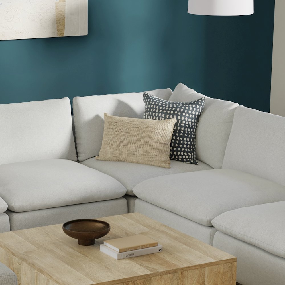 Jasmine Corner Sofa Module In Velvety Chenille Performance Fabric