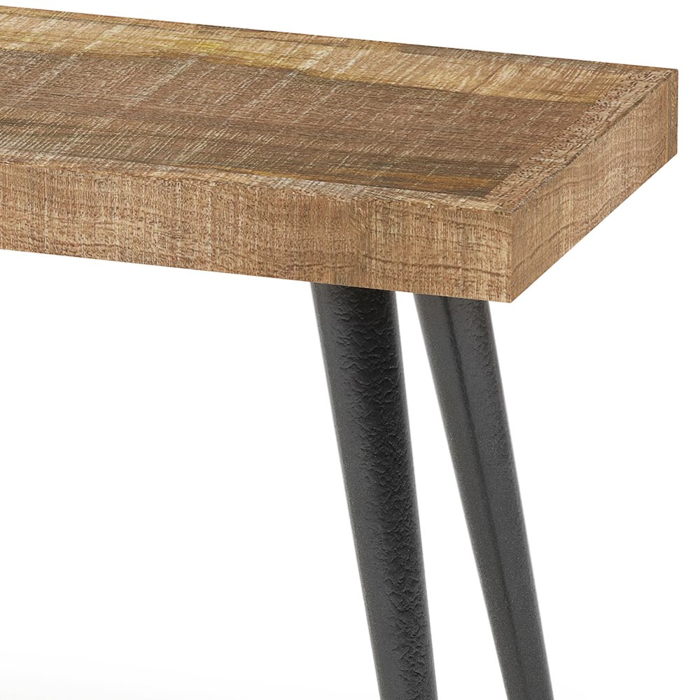 Durham 43 inch Wide Solid Mango Wood Industrial Contemporary Entryway Bench