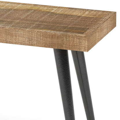 Durham 43 inch Wide Solid Mango Wood Industrial Contemporary Entryway Bench