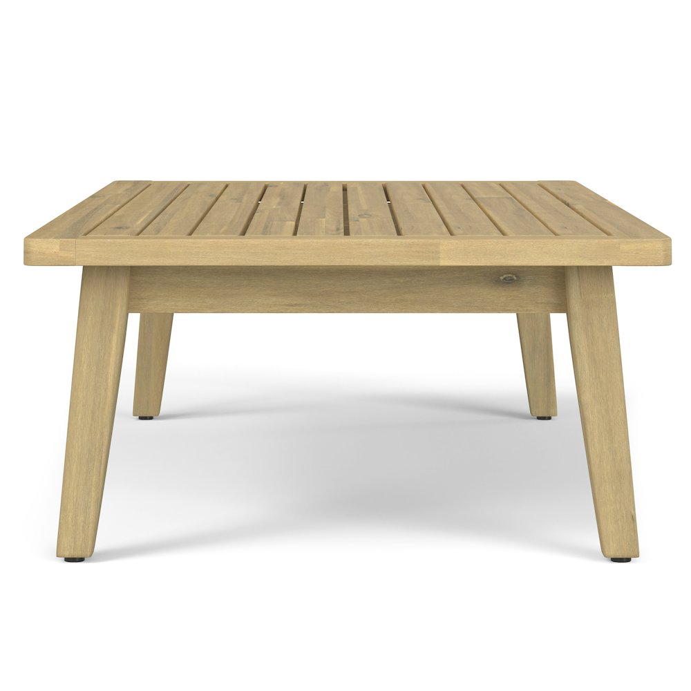 Palmetto Solid Acacia Wood Outdoor Coffee Table In Light Teak