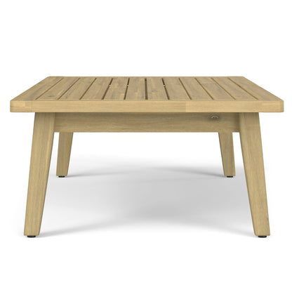 Palmetto Solid Acacia Wood Outdoor Coffee Table In Light Teak