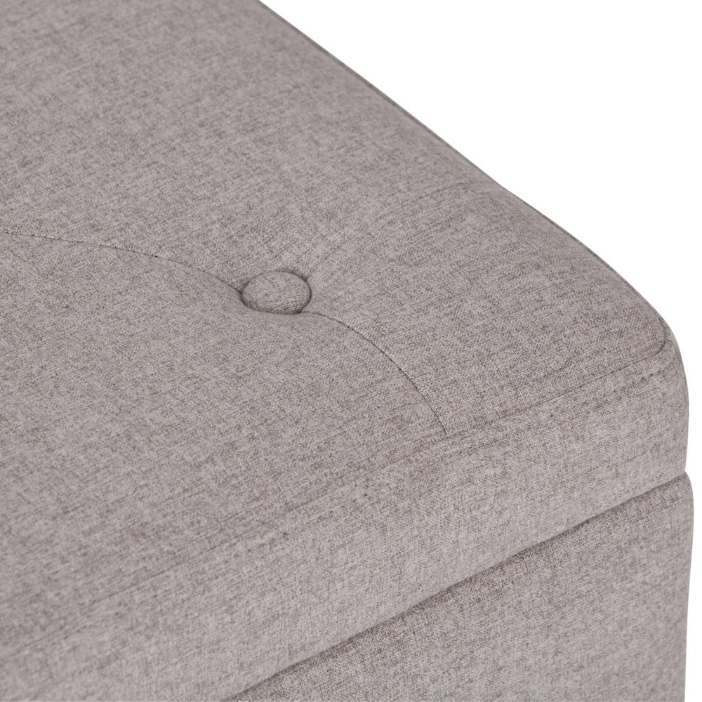 Hamilton Storage Ottoman In Cloud Grey Linen Look Fabric