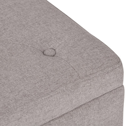 Hamilton Storage Ottoman In Cloud Grey Linen Look Fabric