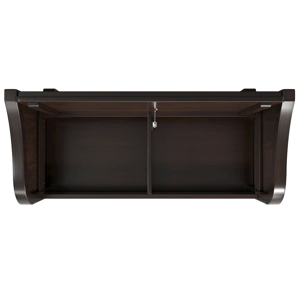 Connaught Solid Wood Entryway Storage Bench With Shelf In Chestnut Brown
