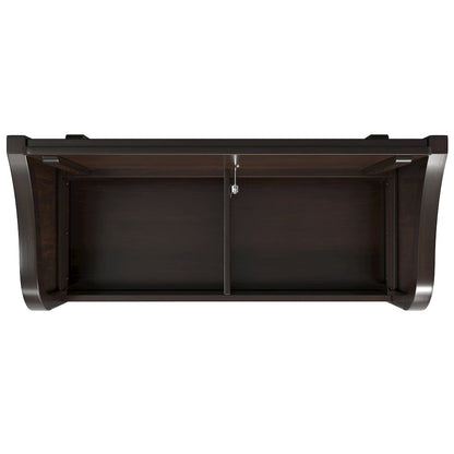 Connaught Solid Wood Entryway Storage Bench With Shelf In Chestnut Brown