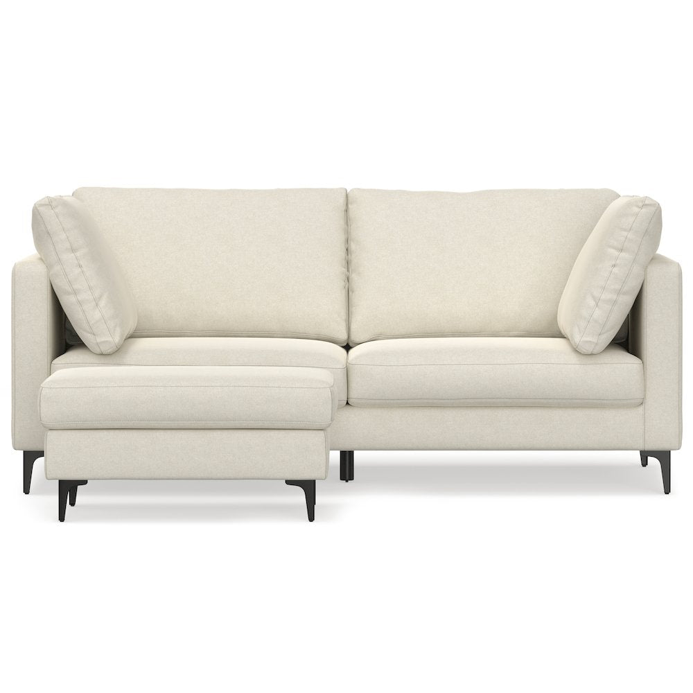 Ava 76-Inch Sofa And Ottoman Set In Tightly Woven Performance Fabric