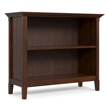 Amherst 36 inch Wide Solid Wood Transitional 2 Shelf Bookcase in Russet Brown