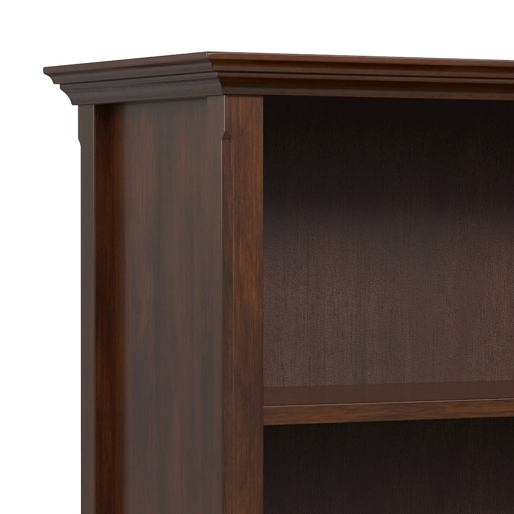 Amherst 36 inch Wide Solid Wood Transitional 2 Shelf Bookcase in Russet Brown