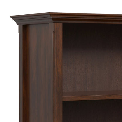 Amherst 36 inch Wide Solid Wood Transitional 2 Shelf Bookcase in Russet Brown