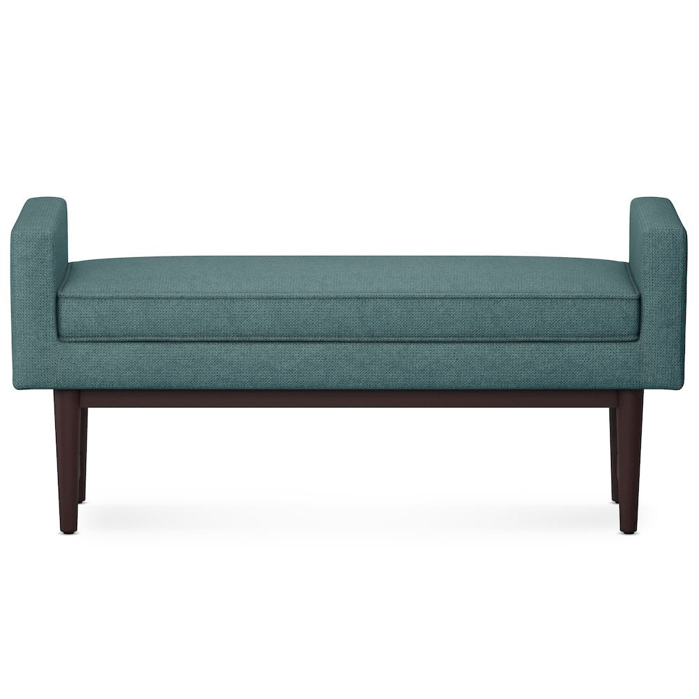 Scott Solid Hardwood Ottoman Bench In Smoky Teal