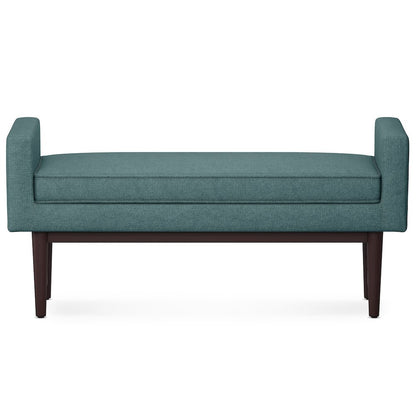 Scott Solid Hardwood Ottoman Bench In Smoky Teal
