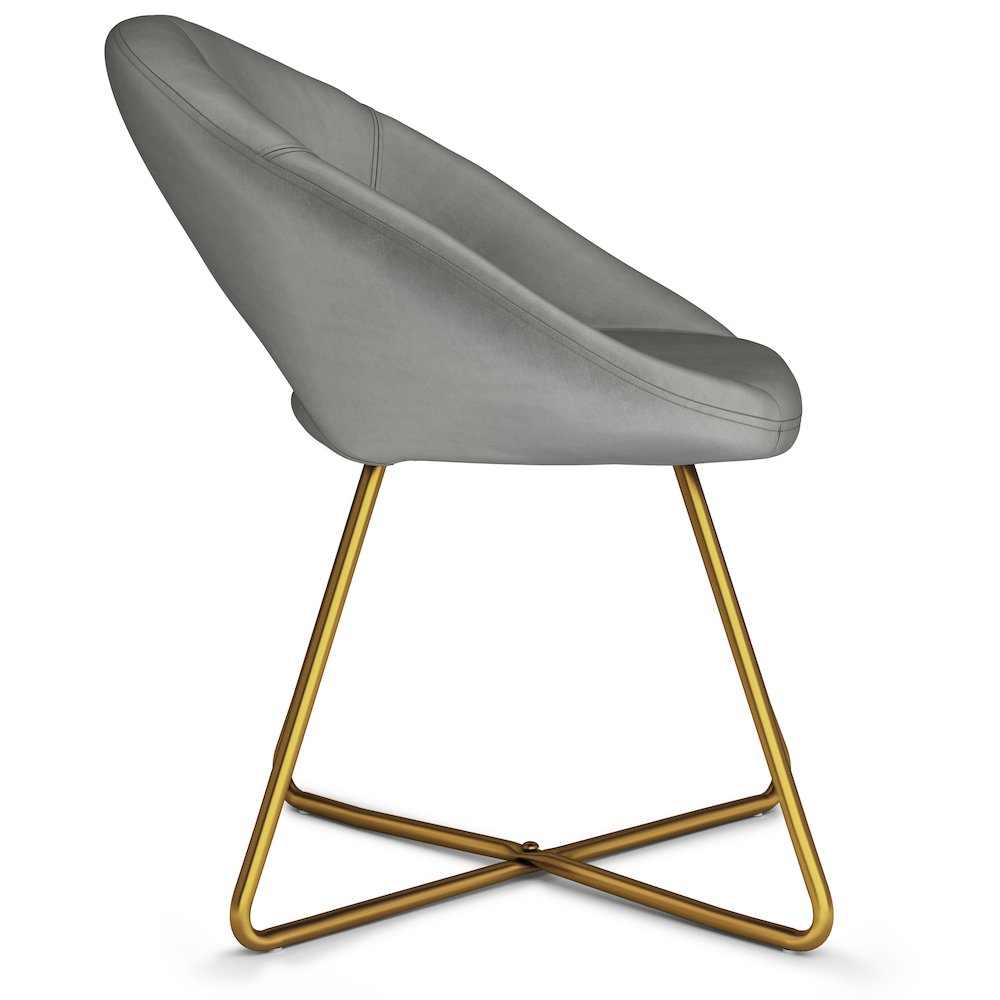 Barrett Accent Chair In Grey Velvet Fabric