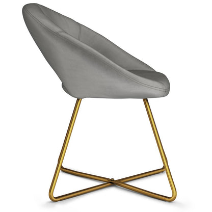 Barrett Accent Chair In Grey Velvet Fabric