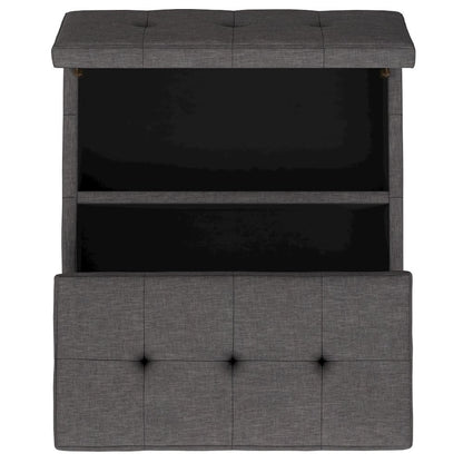 Dover Lift Top Coffee Table Storage Ottoman in Slate Grey  Polyester Linen