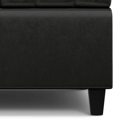 Harrison Small Square Coffee Table Storage Ottoman in Midnight Black