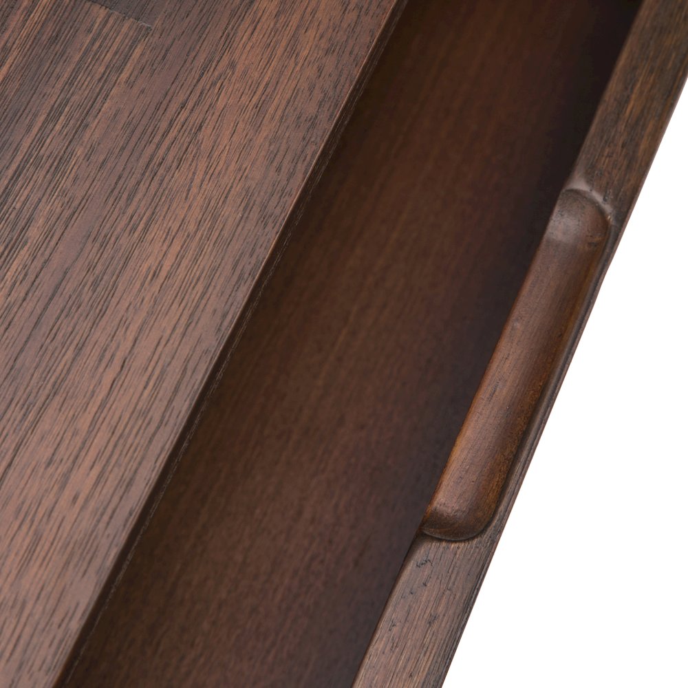 Lowry Solid Acacia Wood Desk In Distressed Charcoal Brown