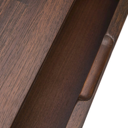 Lowry Solid Acacia Wood Desk In Distressed Charcoal Brown