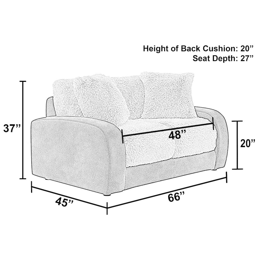 Snowball Loveseat in White Color