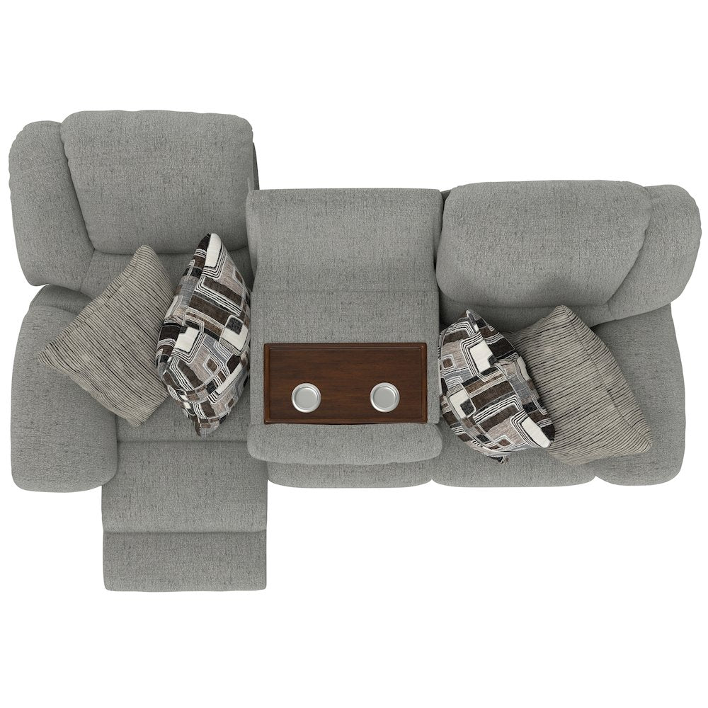 Trifecta Reclining Sofa with 3 Reclining Seats and Drop Down Table