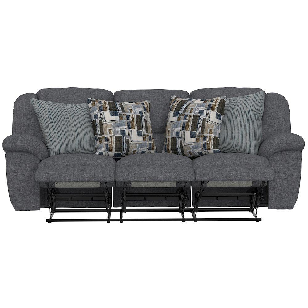 Trifecta Reclining Sofa with 3 Reclining Seats and Drop Down Table