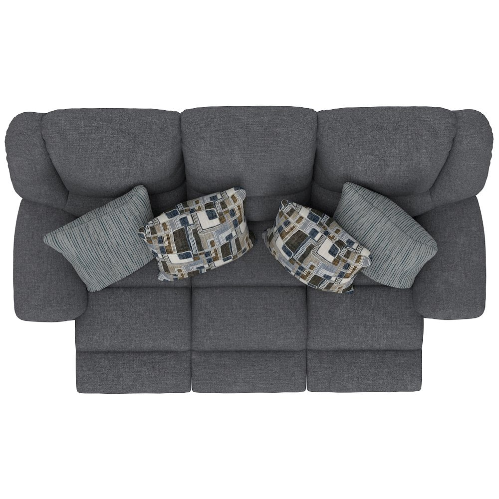 Trifecta Reclining Sofa with 3 Reclining Seats and Drop Down Table