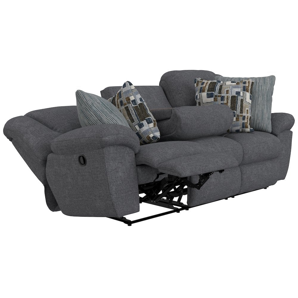 Trifecta Reclining Sofa with 3 Reclining Seats and Drop Down Table