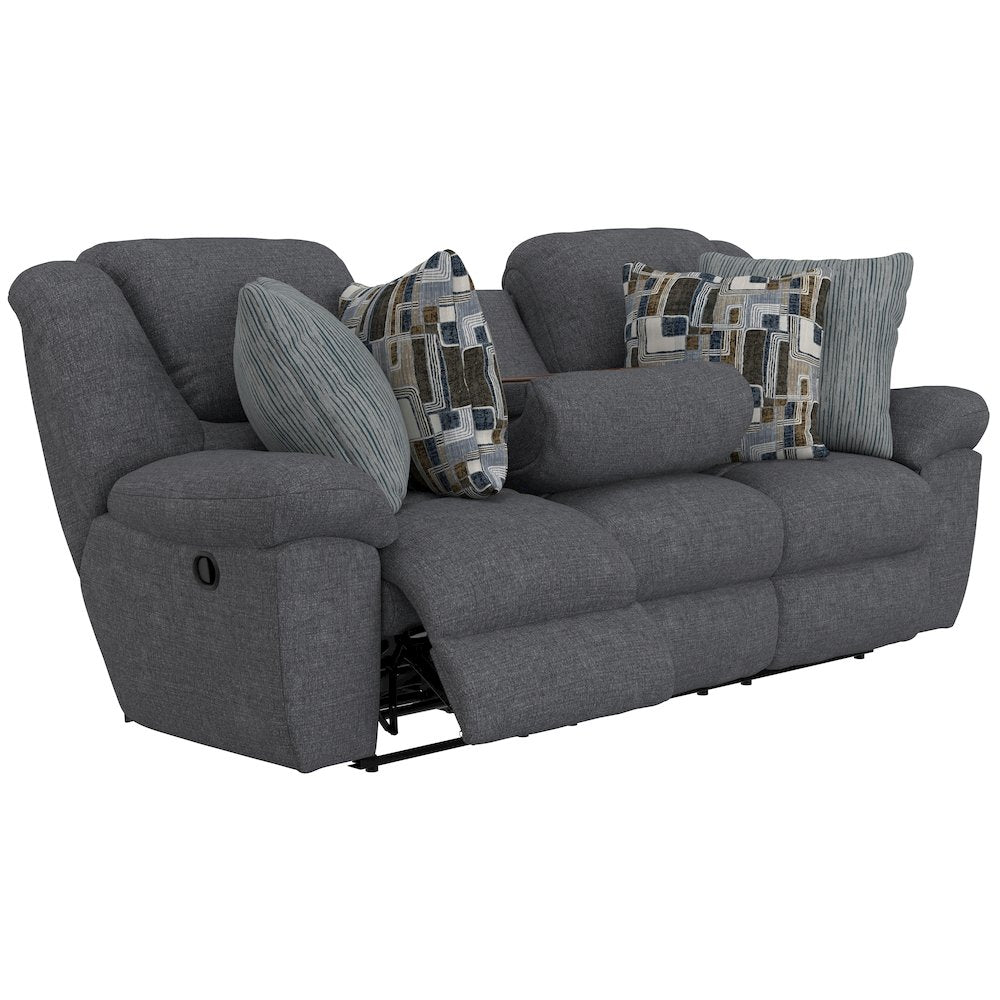 Trifecta Reclining Sofa with 3 Reclining Seats and Drop Down Table