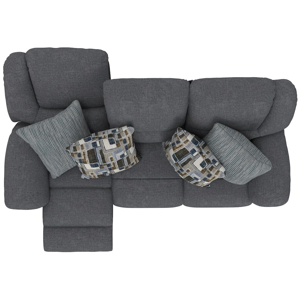 Trifecta Reclining Sofa with 3 Reclining Seats and Drop Down Table