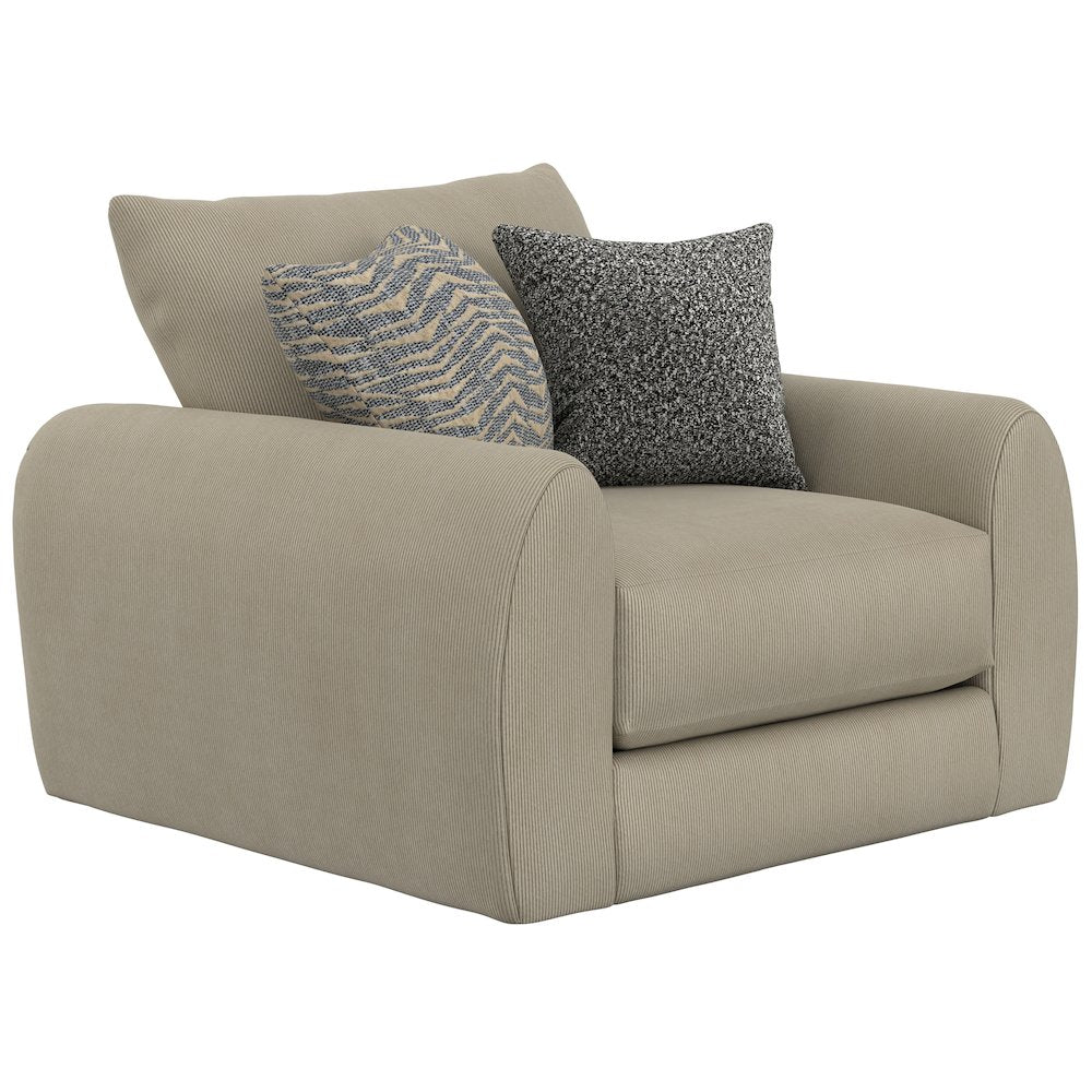 Ezra Chair & 1/2 with Cuddler Cushion in Brown Color