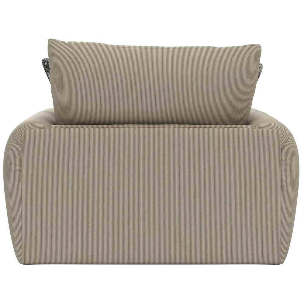 Ezra Chair & 1/2 with Cuddler Cushion in Brown Color