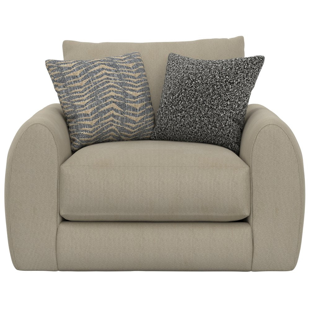 Ezra Chair & 1/2 with Cuddler Cushion in Brown Color