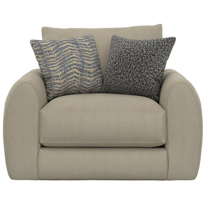 Ezra Chair & 1/2 with Cuddler Cushion in Brown Color