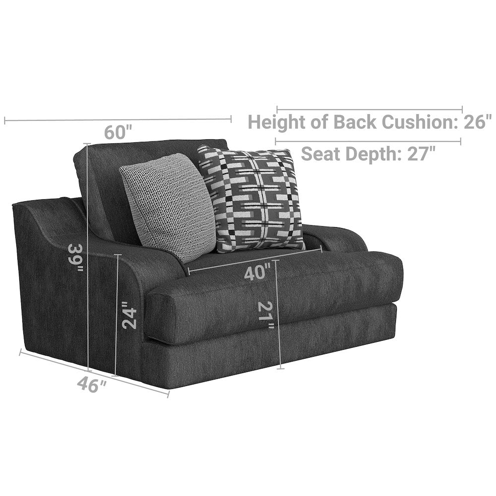 Olympus Chair & 1/2 with Cuddler Cushion in Blue Color