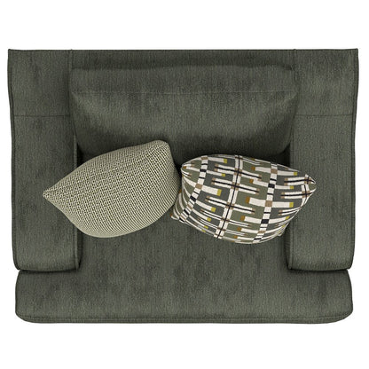 Olympus Chair & 1/2 with Cuddler Cushion in Green Color