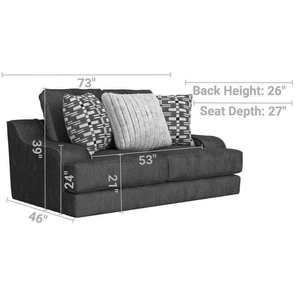 Olympus Loveseat with Cuddler Coil Cushions in Blue Color