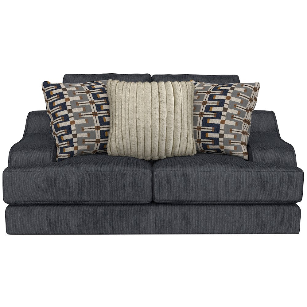 Olympus Loveseat with Cuddler Coil Cushions in Blue Color