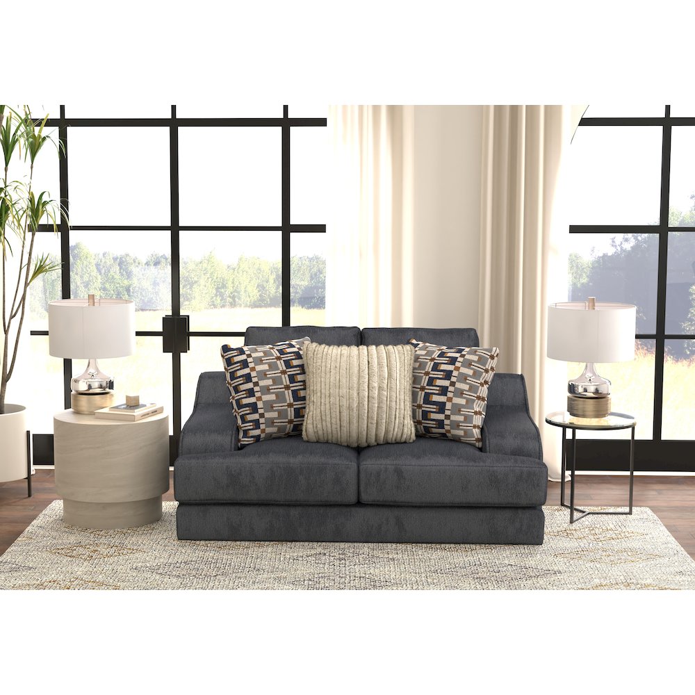 Olympus Loveseat with Cuddler Coil Cushions in Blue Color