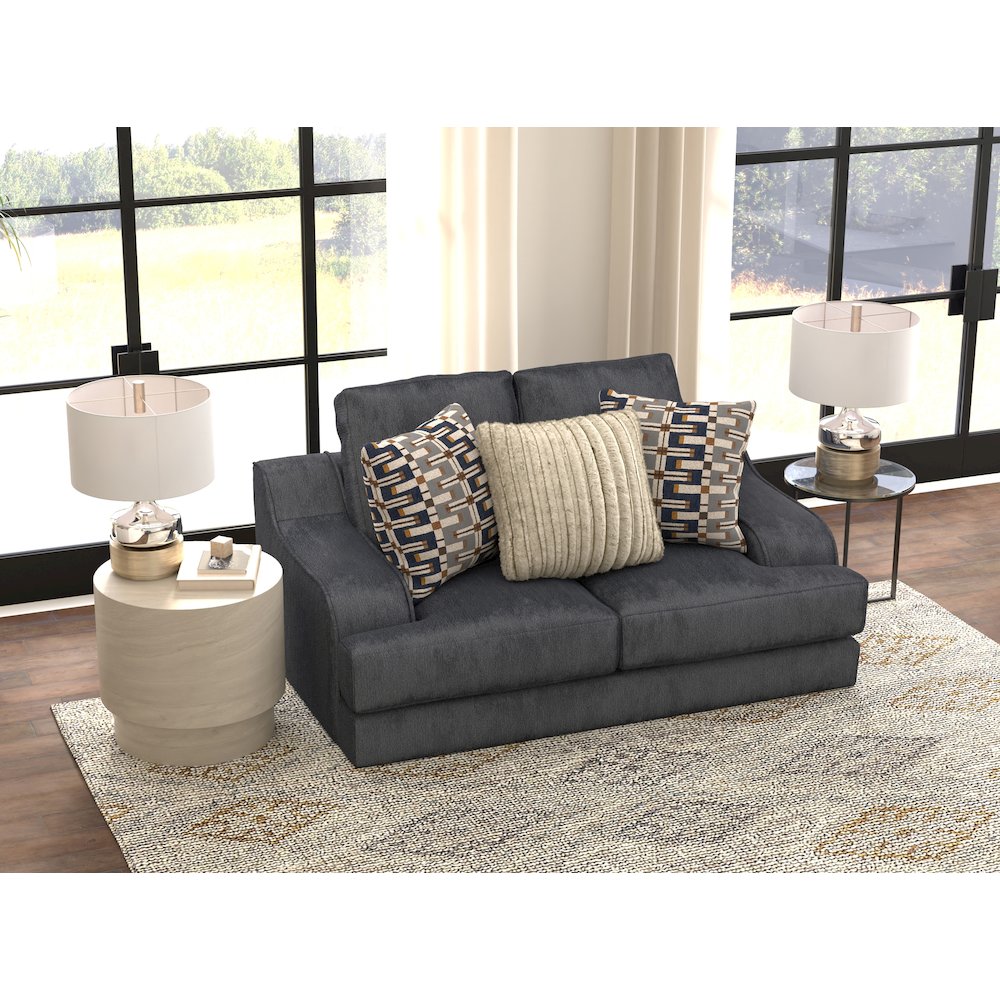 Olympus Loveseat with Cuddler Coil Cushions in Blue Color