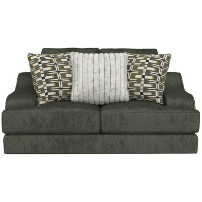 Olympus Loveseat with Cuddler Coil Cushions in Green Color