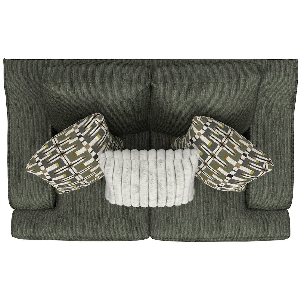 Olympus Loveseat with Cuddler Coil Cushions in Green Color
